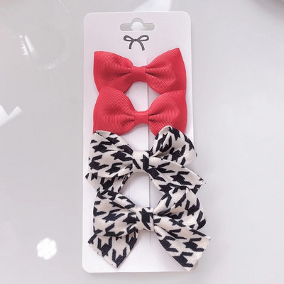 4gab/komplekts Leoparda apdrukas bantītes matu sprādzes jaukām zīdainītēm Masīvas bantes Matadatas Barretes Jaunas galvassegas Bērnu matu aksesuāri