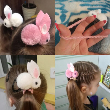 Симпатичен заешки пръстен за коса Лента за глава женски ластик еластични ленти за коса момиче корейски шапки детски аксесоари за коса орнаменти