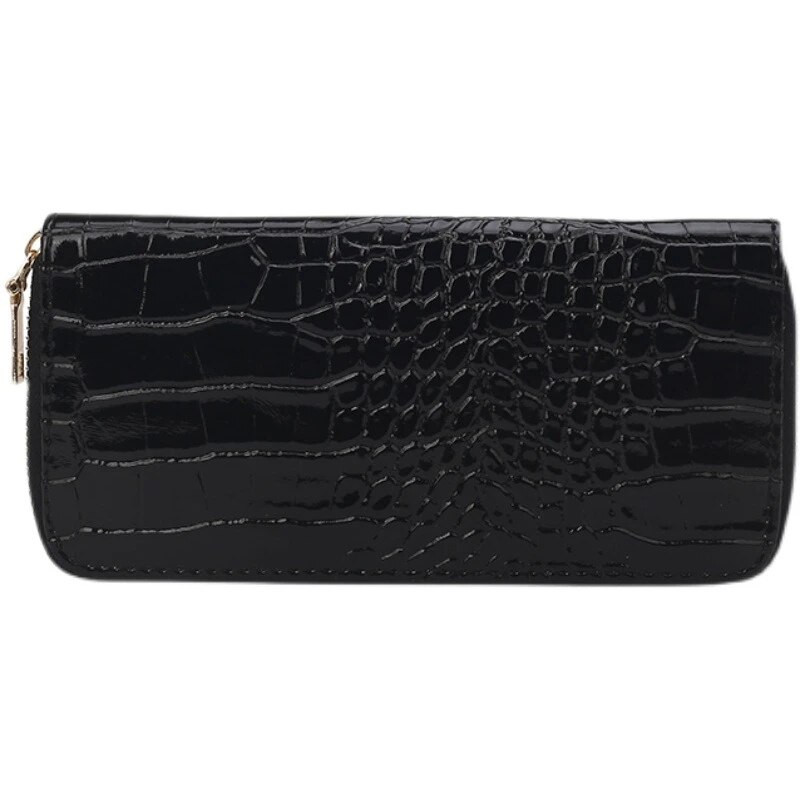 Sieviešu maciņš, garš, jauns lakādas krokodila raksts sievietēm, kabata, plānas modes sieviešu somiņa Carteras Para Mujer