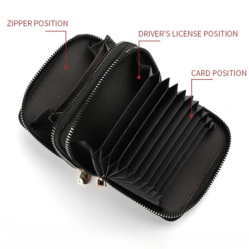 Sieviešu somiņa Sieviešu rāvējslēdzēja īsa stila somiņa Ličī raksta Modes Liela ietilpība Daudzkāršu slota Monētu Maks ar Rāvējslēdzēju Karšu Soma