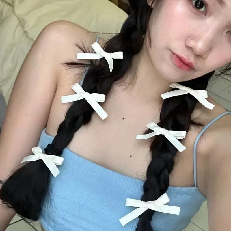 Värvid Siidlint Bowknot Juukseklambrid Mood Armas ballett Armas tüdruk Barrettes Värvilised pitsid Naised Bobby Pin INS Y2K Aksessuaarid