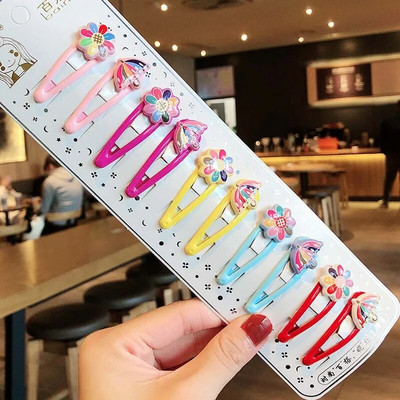 1 σετ για κορίτσια, χαριτωμένα κινούμενα σχέδια, ζωικά φρούτα με χρώμα, φουρκέτες για παιδιά, γλυκό κλιπ μαλλιών Barrettes Headband Παιδική μόδα αξεσουάρ μαλλιών