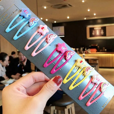 1 σετ για κορίτσια, χαριτωμένα κινούμενα σχέδια, ζωικά φρούτα με χρώμα, φουρκέτες για παιδιά, γλυκό κλιπ μαλλιών Barrettes Headband Παιδική μόδα αξεσουάρ μαλλιών