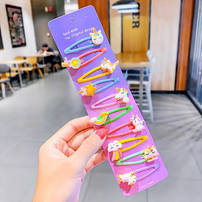 1 σετ για κορίτσια, χαριτωμένα κινούμενα σχέδια, ζωικά φρούτα με χρώμα, φουρκέτες για παιδιά, γλυκό κλιπ μαλλιών Barrettes Headband Παιδική μόδα αξεσουάρ μαλλιών