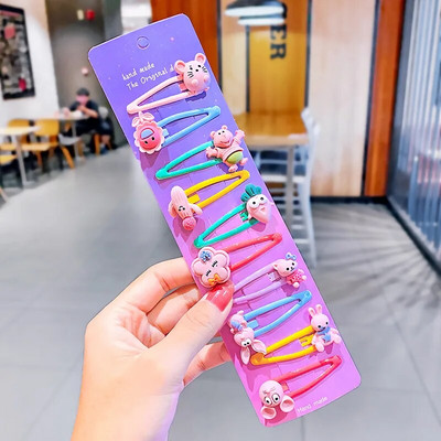 1 σετ για κορίτσια, χαριτωμένα κινούμενα σχέδια, ζωικά φρούτα με χρώμα, φουρκέτες για παιδιά, γλυκό κλιπ μαλλιών Barrettes Headband Παιδική μόδα αξεσουάρ μαλλιών