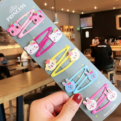 1 σετ για κορίτσια, χαριτωμένα κινούμενα σχέδια, ζωικά φρούτα με χρώμα, φουρκέτες για παιδιά, γλυκό κλιπ μαλλιών Barrettes Headband Παιδική μόδα αξεσουάρ μαλλιών