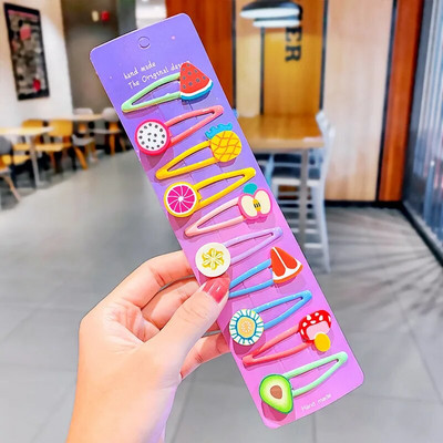 1 σετ για κορίτσια, χαριτωμένα κινούμενα σχέδια, ζωικά φρούτα με χρώμα, φουρκέτες για παιδιά, γλυκό κλιπ μαλλιών Barrettes Headband Παιδική μόδα αξεσουάρ μαλλιών