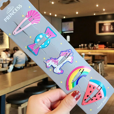 1 σετ για κορίτσια, χαριτωμένα κινούμενα σχέδια, ζωικά φρούτα με χρώμα, φουρκέτες για παιδιά, γλυκό κλιπ μαλλιών Barrettes Headband Παιδική μόδα αξεσουάρ μαλλιών