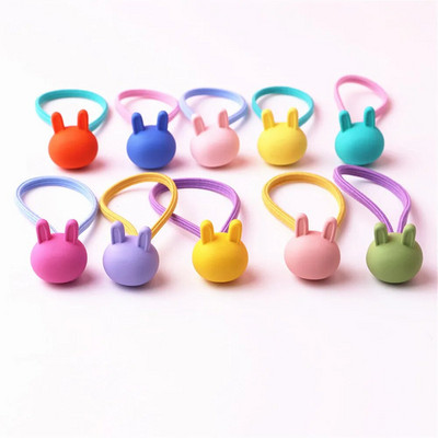 10 vnt / rinkinys Mielas širdies formos matinis karoliukas pakabukas plaukų virvė mergaitėms mados saldainių spalvos geometrinės elastinės plaukų juostos galvos apdangalai