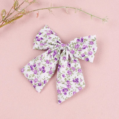 Arc de păr elegant din bumbac, florală, agrafă de primăvară, bareta de păr cu imprimeu la modă, pentru femei, fete, dulce, accesorii pentru prindere de păr