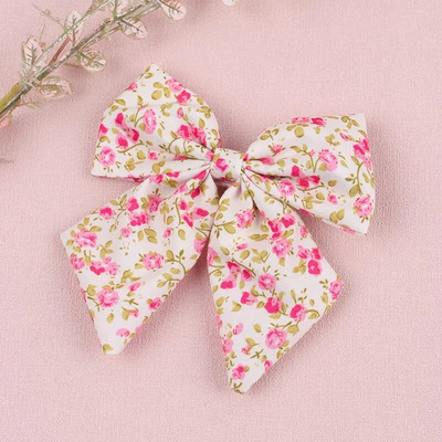 Arc de păr elegant din bumbac, florală, agrafă de primăvară, bareta de păr cu imprimeu la modă, pentru femei, fete, dulce, accesorii pentru prindere de păr