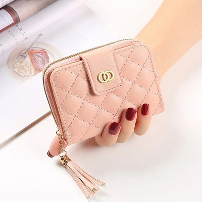 PU kožni kratki novčanik Ženska modna torbica za male kovanice, patentni zatvarač, držač kartice, novčanici za žene Portfel Damski