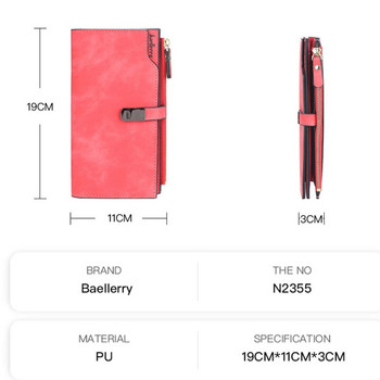 2022 Луксозна марка Дамски портфейл Модни дълги портфейли с няколко карти Модерни кожени портмонета от набук Ретро едноцветен държач за карти