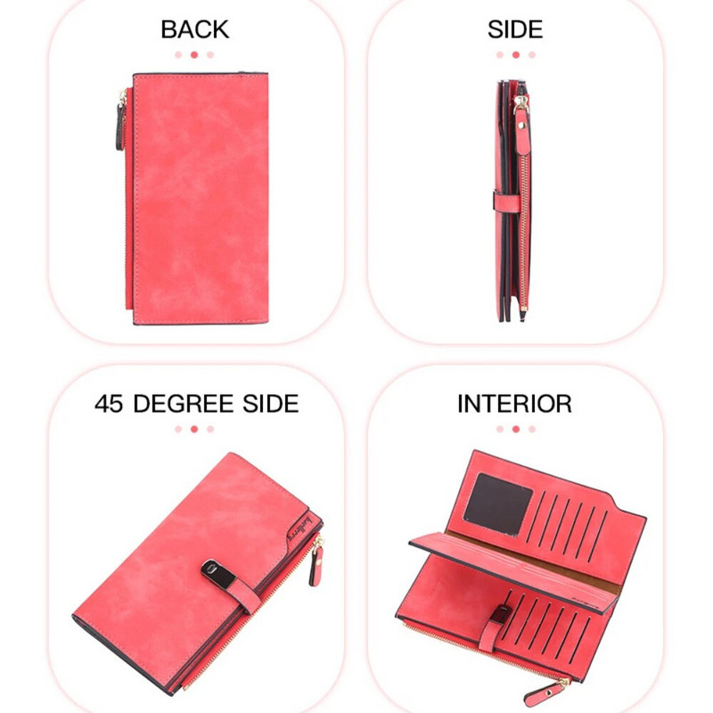 2022. aasta luksusbrändi naiste rahakott Moodne pikad mitme kaardiga rahakotid Trendikas nubuknahast mündikott Retro ühevärviline kaardihoidja