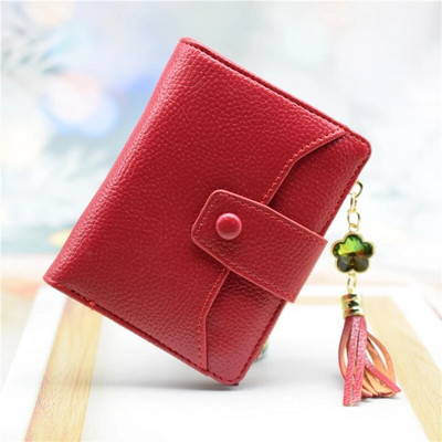 Γυναικείο πορτοφόλι PU Δερμάτινο κανονικό γυναικείο πορτοφόλι Μωβ/ροζ/μπλε/κόκκινο Γυναικείο πορτοφόλι σχεδιαστών Διακοσμητικό τσάντα με στρας και φούντα