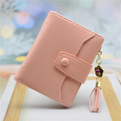 Γυναικείο πορτοφόλι PU Δερμάτινο κανονικό γυναικείο πορτοφόλι Μωβ/ροζ/μπλε/κόκκινο Γυναικείο πορτοφόλι σχεδιαστών Διακοσμητικό τσάντα με στρας και φούντα