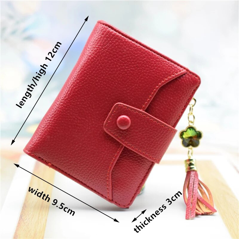 Γυναικείο πορτοφόλι PU Δερμάτινο κανονικό γυναικείο πορτοφόλι Μωβ/ροζ/μπλε/κόκκινο Γυναικείο πορτοφόλι σχεδιαστών Διακοσμητικό τσάντα με στρας και φούντα