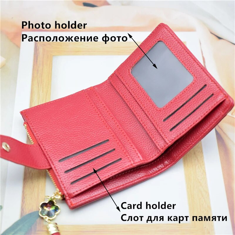 Γυναικείο πορτοφόλι PU Δερμάτινο κανονικό γυναικείο πορτοφόλι Μωβ/ροζ/μπλε/κόκκινο Γυναικείο πορτοφόλι σχεδιαστών Διακοσμητικό τσάντα με στρας και φούντα