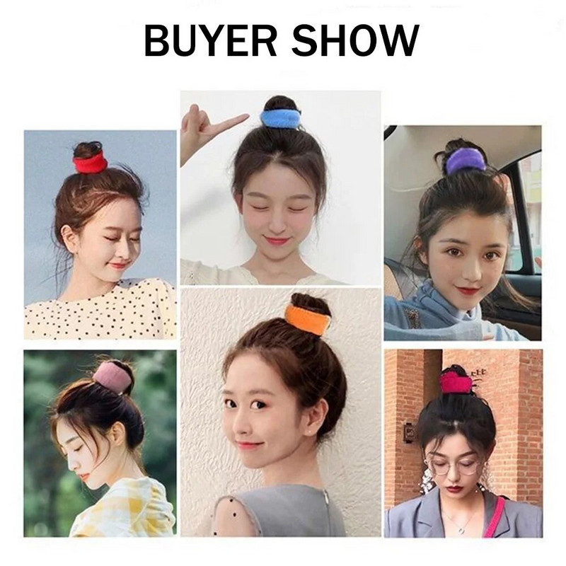 12 tk/kott Suured paksud õmblusteta juukselipsud Tüdrukutele Kahjustamata riidest juuksepaelad Elastikud Mitmevärvilised hobusesabahoidjaga juuksekarvad