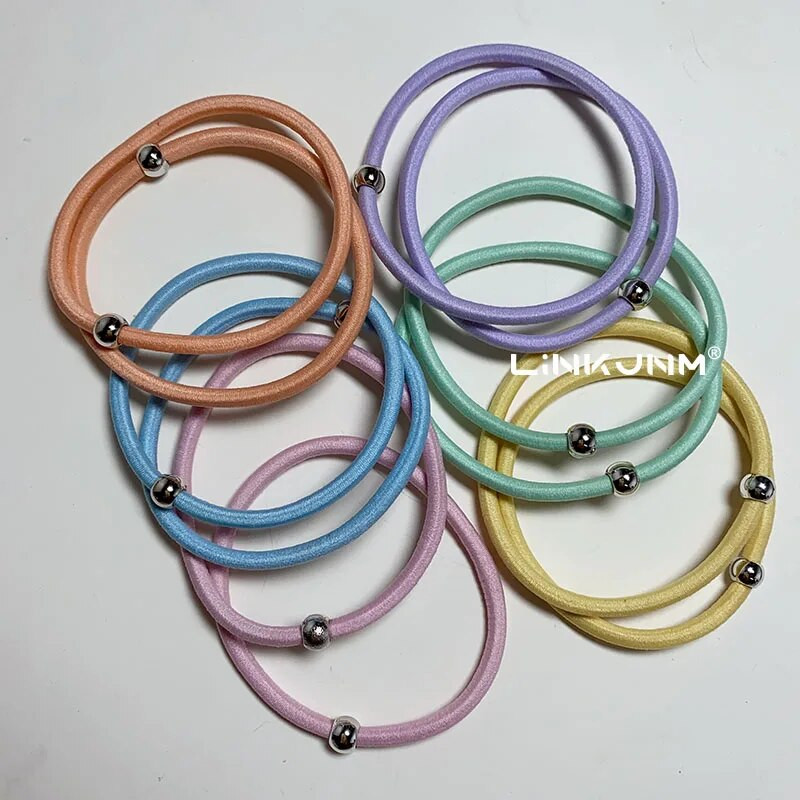 10GAB jaunas meiteņu elastīgās matu gumijas lentes bērniem galvas saites sievietēm matu kaklasaites matu gumija zirgaste matu turētāji matu aksesuāri