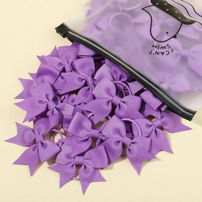 5/10/20gab Mini vienkrāsainas bantes Elastīgas matu lentes bērniem Meitenēm Mazas gumijas joslas matu kaklasaites zirgastes turētājs Matu aksesuāri