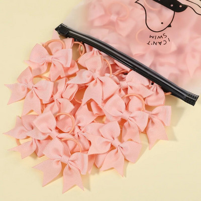 5/10/20gab Mini vienkrāsainas bantes Elastīgas matu lentes bērniem Meitenēm Mazas gumijas joslas matu kaklasaites zirgastes turētājs Matu aksesuāri