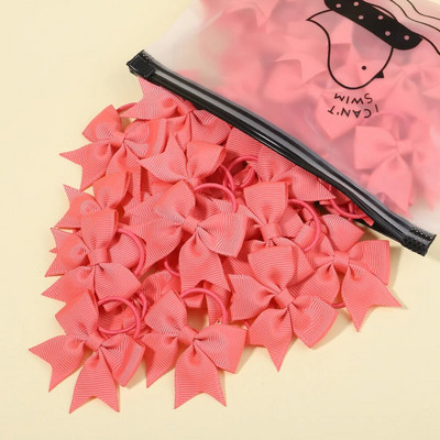 5/10/20gab Mini vienkrāsainas bantes Elastīgas matu lentes bērniem Meitenēm Mazas gumijas joslas matu kaklasaites zirgastes turētājs Matu aksesuāri