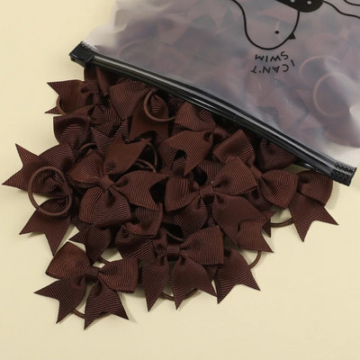 5/10/20gab Mini vienkrāsainas bantes Elastīgas matu lentes bērniem Meitenēm Mazas gumijas joslas matu kaklasaites zirgastes turētājs Matu aksesuāri