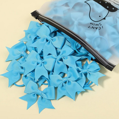 5/10/20gab Mini vienkrāsainas bantes Elastīgas matu lentes bērniem Meitenēm Mazas gumijas joslas matu kaklasaites zirgastes turētājs Matu aksesuāri