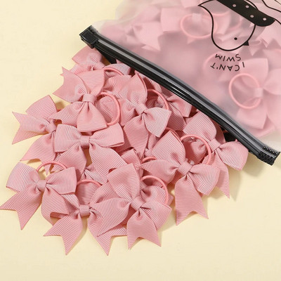 5/10/20gab Mini vienkrāsainas bantes Elastīgas matu lentes bērniem Meitenēm Mazas gumijas joslas matu kaklasaites zirgastes turētājs Matu aksesuāri