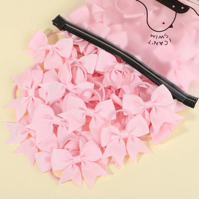 5/10/20gab Mini vienkrāsainas bantes Elastīgas matu lentes bērniem Meitenēm Mazas gumijas joslas matu kaklasaites zirgastes turētājs Matu aksesuāri