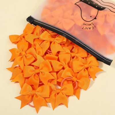 5/10/20gab Mini vienkrāsainas bantes Elastīgas matu lentes bērniem Meitenēm Mazas gumijas joslas matu kaklasaites zirgastes turētājs Matu aksesuāri