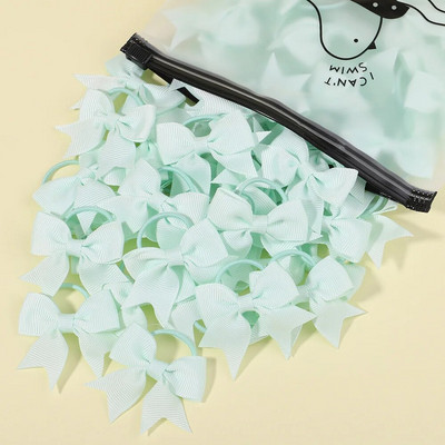 5/10/20gab Mini vienkrāsainas bantes Elastīgas matu lentes bērniem Meitenēm Mazas gumijas joslas matu kaklasaites zirgastes turētājs Matu aksesuāri