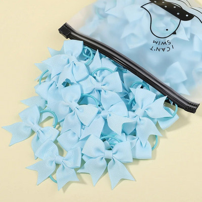 5/10/20gab Mini vienkrāsainas bantes Elastīgas matu lentes bērniem Meitenēm Mazas gumijas joslas matu kaklasaites zirgastes turētājs Matu aksesuāri