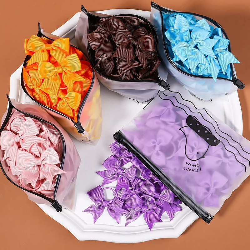 5/10/20gab Mini vienkrāsainas bantes Elastīgas matu lentes bērniem Meitenēm Mazas gumijas joslas matu kaklasaites zirgastes turētājs Matu aksesuāri