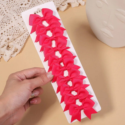 10 gab./komplektā 2,4 collas Grosgrain lentes bantes matu sprādzes bērniem meitenēm mazas piekarināmas bantes matadatas Galvassegas matu aksesuāri