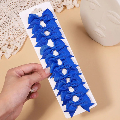 10 gab./komplektā 2,4 collas Grosgrain lentes bantes matu sprādzes bērniem meitenēm mazas piekarināmas bantes matadatas Galvassegas matu aksesuāri