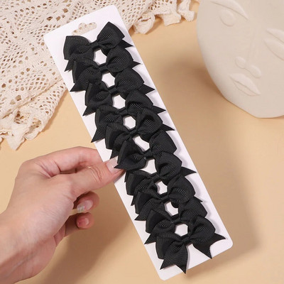 10 gab./komplektā 2,4 collas Grosgrain lentes bantes matu sprādzes bērniem meitenēm mazas piekarināmas bantes matadatas Galvassegas matu aksesuāri