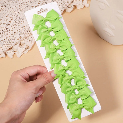 10 gab./komplektā 2,4 collas Grosgrain lentes bantes matu sprādzes bērniem meitenēm mazas piekarināmas bantes matadatas Galvassegas matu aksesuāri