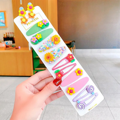 1Komplekts Meitenēm Jauka multfilma Dzīvnieks Ziedi Matu sprādzes Candy Krāsa Matu Saspraudes Barrettes Galvas saite Bērniem Bērniem Matu Aksesuāri Jauns
