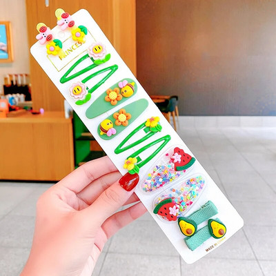 1Komplekts Meitenēm Jauka multfilma Dzīvnieks Ziedi Matu sprādzes Candy Krāsa Matu Saspraudes Barrettes Galvas saite Bērniem Bērniem Matu Aksesuāri Jauns