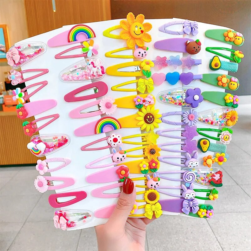 1Komplekts Meitenēm Jauka multfilma Dzīvnieks Ziedi Matu sprādzes Candy Krāsa Matu Saspraudes Barrettes Galvas saite Bērniem Bērniem Matu Aksesuāri Jauns