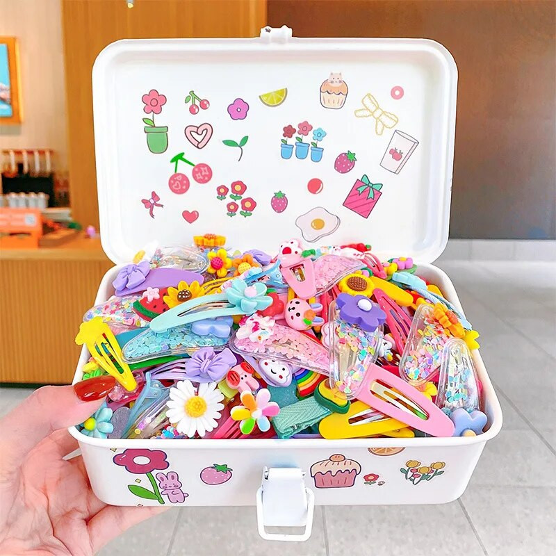 1Komplekts Meitenēm Jauka multfilma Dzīvnieks Ziedi Matu sprādzes Candy Krāsa Matu Saspraudes Barrettes Galvas saite Bērniem Bērniem Matu Aksesuāri Jauns