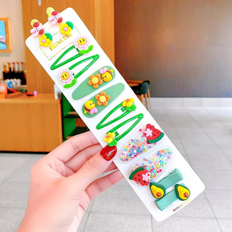 1Komplekts Meitenēm Jauka multfilma Dzīvnieks Ziedi Matu sprādzes Candy Krāsa Matu Saspraudes Barrettes Galvas saite Bērniem Bērniem Matu Aksesuāri Jauns