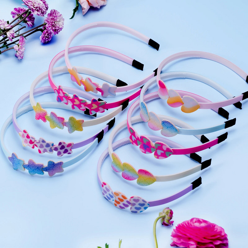 Modes sieviešu matu lente Galvas lente Sirds varavīksnes galvassega Klasiska meiteņu matu aksesuāri DIY turbāna matu lente matu stīpa