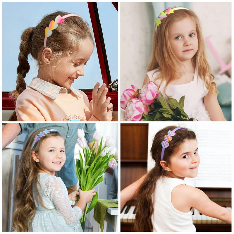 Modes sieviešu matu lente Galvas lente Sirds varavīksnes galvassega Klasiska meiteņu matu aksesuāri DIY turbāna matu lente matu stīpa