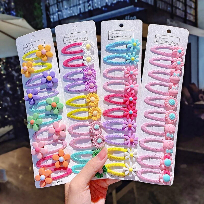 10 tk/komplekt uued tüdrukud armsad multifilmid lilled ükssarvik juuksenõelad lastele armsad juukseklambrid juuksenõelad juuksekaunistused moed juukseaksessuaarid