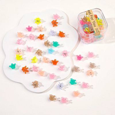 40 tk/partii Juukseaksessuaarid Tüdrukutele Värvilised armsad armsad väikesed krabikarvad, küünised, klambrid, lapsed, juuksenõelad, peakatted, beebijuuste aksessuaar