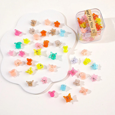 40 tk/partii Juukseaksessuaarid Tüdrukutele Värvilised armsad armsad väikesed krabikarvad, küünised, klambrid, lapsed, juuksenõelad, peakatted, beebijuuste aksessuaar