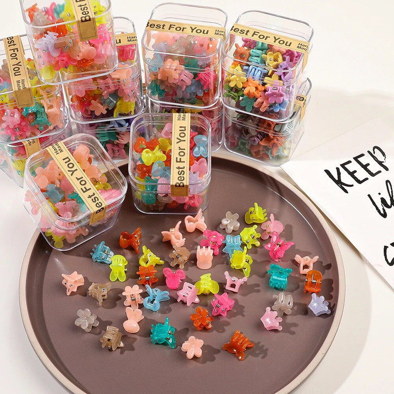 40 tk/partii Juukseaksessuaarid Tüdrukutele Värvilised armsad armsad väikesed krabikarvad, küünised, klambrid, lapsed, juuksenõelad, peakatted, beebijuuste aksessuaar